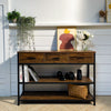 3-Tier Console Table Side Table With Drawer Shelf Bookcase Entryway Hallway Unit