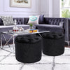 Crushed Velvet Pouffe Footstool Chairs Diamante Dressing Table Foot Stools Black