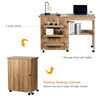 Folding Sewing Table 2 IN 1 Rolling Craft Table Home Office Desk Workstation