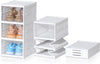 3/6x Clear Plastic Shoe Storage Box Stackable Foldable Boxes Trainers Organiser