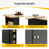 Kitchen Island Bar Table Storage Cabinet Reversible Mobile Serving Cart Black
