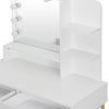 Dressing Table Makeup Desk with LED Light Mirror 2 Drawers Bedroom Vanity Desk