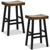 74CM Saddle Bar Stools Set of 2 Counter Height Barstools Dining Chairs Brown