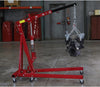 2 Ton Hydraulic Folding Engine Crane Hoist Lift Stand 2000kg Garage Workshop Red