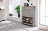 Lancaster Shoe Cabinet 2 Door 1 Drawer Storage Unit Hallway Cream Grey living