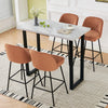 2X Breakfast Bar Stools Thickened Pad Linen Dining Chairs for Counter Kitchen