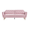 3 Seater Sofa Bed Pink Velvet Button Back - Victoria