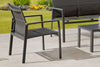 GSD Sydney Aluminium 4pc Sofa Set, Bench, 2 x Chairs & Table – Padded Textilene