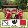 COSTWAY Double Folding Camping Chair Outdoor Portable Loveseat w/Canopy-Red