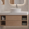 Modern Gloss White Bathroom Sink Wash Basin Round Countertop Ceramic Bowl Waste