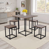 Compact Dining Table and 4 Stools Set Industrial Kitchen Funiture Space Saving