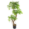 Large Artificial Potted Tree Japanese Fruticosa Ficus Gold Metal Planter 140cm