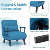 Convertible Single Folding Sofa Bed Sleep Chair 6 Positions Adjustable Backrest