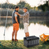Folding Camping Chair Tackle Storage Box Garden Lawn Patio Foldable Seat Outdoor