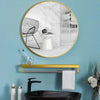 Round Metal Gold Wall Mounted Makeup Glass Mirror Vanity Bathroom Dressing Decor