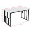 Dining Table Rectangular Marble Effects Tabletop Kitchen Table with Metal Legs