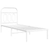 Metal Bed Frame with Headboard White 75x190 Small P5E3