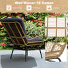 PE Rattan Garden Chair Outdoor Armchair Wicker Lounge Chairs-Grey