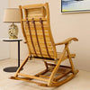 Bamboo Rocking Chair Extra Retractable Sun Bed Patio Lounger Reclining Armchair
