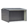 8X8FT Garden Log Storage Shed Galvanised Steel Grey Outdoor Firewood Store House