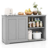Freestanding Kitchen Storage Cabinet Floor Storage Cabinet Sliding Door