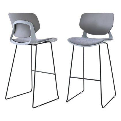 2pcs Modern Grey Bar Stool Kitchen Counter High Chair Seat Height 70cm