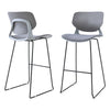 2pcs Modern Grey Bar Stool Kitchen Counter High Chair Seat Height 70cm