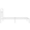 Metal Bed Frame with Headboard White 90x200 H5N1