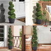 2pcs Large Artificial Spiral Boxwood Topiary Palm Tree Fake Plant Outdoor Decor