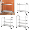 Kitchen Trolley Cart on Wheel Stainless Steel Catering Food Serving Rack Holder
