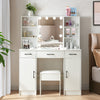 White Dressing Table With Drawers Mirror Stool Set Makeup Desk Vanity Table UK