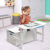 Kids Convertible Activity Bench Table 3-in-1 Desk and Chair Set with Toy Storage