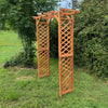 Wooden Garden Arch Pergola Feature Archway Natural with Square Top (Tan) Trellis