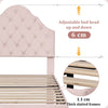 3ft Single Bed Upholstered Bed with Headboard and Wooden Slat Support 90x190 cm