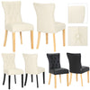 2/4X Dining Chairs Home Kitchen High Back PU Leather Upholstered Wood Legs Black