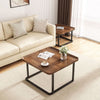 2x Wooden Nesting Coffee Table Stacking Side Table Anti-drop Raised Rim Tabletop