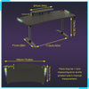 1.8m XXL Gaming Desk LED RGB Computer Table Elevated Monitor Stand Keyboard Tray