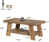 47.24'' Farmhouse Coffee Table, Wooden Center Table with Storage for Living Room