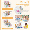 3-in-1 Kids Convertible Activity Bench Kids Table Chair Set Toddlers Toy Storage