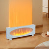 White Freestand/Wall Mounted 43" Electric LED Fireplace Wall Inset Into Fire