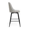 Habitat Huck Fabric Counter Bar Stool Grey Swivel Footrest Modern Design