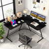 L-shaped Computer Desk Ergonomic Gaming Table Study Workstation W/ Power Outlet