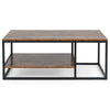 COSTWAY 2-Tier Industrial Coffee Table 105 cm Rectangle Center Table-Brown