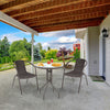 Patio Bistro Round Coffee Table Metal Frame Garden Dining Tables Outdoor Indoor