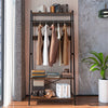 Industrial Open Wardrobe Clothes Rail Rack Bedroom Rustic Wood Metal Frame Shelf