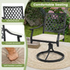 2 Piece Outdoor Swivel Chair Patio Bistro Dining Chair Set w/Cushion