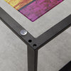 Rainbow Tempered Glass Rectangle Coffee Table Side End Table Metal Base Leg