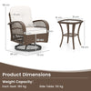 3 Pcs Patio Rattan Bistro Set 360° Swivel Outdoor Rocking Chairs-White