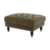 Dusk Hebden Olive Green Matte Velvet Ottoman Pouffe RRP £159