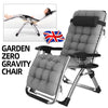 Outdoor Reclining Zero Gravity Chair Extra Wide Adjustable Garden Sun Lounger UK